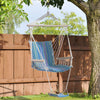 Garden Hammock w/ Footrest Armrest Patio Swing Seat Hanging Rope Blue