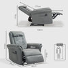 Recliner Armchair Single Padded Seat PU Leather Sofa Lounge Home Living Room