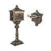 Cast Aluminum Mailbox Lockable Security Postal Box Letter Box w/Baffle Door