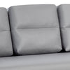 Grey Ergonomics 3 Seater Sofa Modern High Back Fabric Couch Wood Legs 2 Pockets
