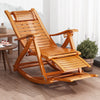 Bamboo Recliner Rocking Chair Armchair Foldable Garden Deck Chair Sun Lounger