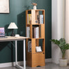 136cm Slim 4-Tier Bookcase Corner Display Cabinet Storage Shelf Cupboard Tall