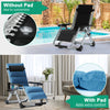Folding Reclining Patio Lounge Chair with Removable Cushion for Indoor Outdoor
