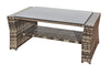 Garden Rattan Furniture Sofa Set Outdoor Indoor Patio Glass Coffee Table Balcony