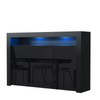 155cm Modern TV Unit Sideboard Cabinet | Black High Gloss Doors | Free LED