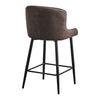 2 Pcs Faux Leather Bar Stools Diamond Seat Dining Room Chairs Metal Legs