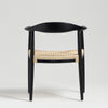 Kenny Dining Chair Natural Triple Paper Coil Seat Black Curved Wood Frame