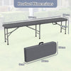 Wood-Like HDPE Thickened Long Seat w/ Handle & Lock-Grey