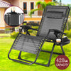 Super Width 63CM 200KG Zero Gravity Chair Folding Lounge Beach Outdoor Square