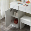 White Dressing Table With Smart LED Mirror Stool 3 drawers Vanity Makeup Desk