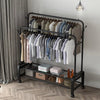 Heavy Duty Metal Double Rail Clothes Garment Hanging Rack Shelf Display Stand