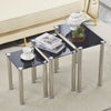 Nest of 3 Black Clear Tempered Glass Side End Lamp Sofa Tables Nested Tables