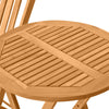 3 Piece Wooden Folding Bistro Set Dining Table and Chairs for Outdoor Patio