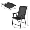 Set of 2 Folding Chairs Garden Fabric Chairs Indoors Outdoors Seat w/Armrests