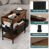 Sofa Side Table 3-Tier Flip Top End Table Storage Drawer with Charging Station