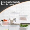 6 Tier Kitchen Rotating Storage Trolley Cart Utility Vegetable Mobile Shelf Chjt