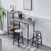 3Pcs Bar Table Stools Set 2 Bar Stools for Breakfast Pub Counter Small Apartment
