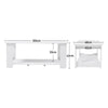 Rectangular Coffee Table Side End Table Wooden TV Stand with Storage Shelf Rack