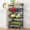 3/4/5 Tier Kitchen Trolley Storage Rack Cart Slim Rolling Trolley W/ Wheels