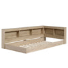 WOODEN STORAGE BED FRAME WITH SLATS AND SHELVES 3FT SINGLE FOR KIDS, TEENAGERS