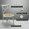 Grey Cross Back Dining Chair Comfortable & Stylish Oak Wooden Home Cafe Office