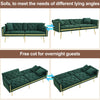 Sofa Bed 2 Seater Click Clack Sofa Settee Recliner Couch with Metal Legs, Green