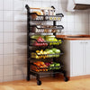 3/4/5 Tier Vegetable Fruit Trolley Cart Kitchen Rack Storage Basket Holder Shelf