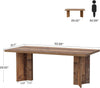 Farmhouse Dining Table for 4 to 6 People, 63-inch Rectangle Wooden Kitchen Table