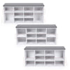 Multi-Storage Shoe Bench Rack 10 Compartments Cushion Moving Shelves Home White