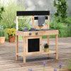 Kids Mud Kitchen Playset Wooden Pretend Play Kitchen Toy Set