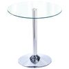 Single Pedestal Glass Dining Table Round Stand 2/4 Chairs Kitchen Bistro Set UK