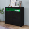High Gloss 2 Doors Matt Body Sideboard Cupboard Kitchen Buffet Cabinet with LED