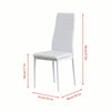Modern Set of 4 Faux Leather Dining Chair Padded Seat Kitchen Dinning Room White