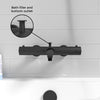 Nes Home Deck Mounted Thermostatic Black Bath Filler Shower Mixer Tap