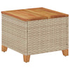 Garden Table Outdoor Dining Beige Poly Rattan Acacia Wood