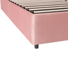 Kids Velvet Single Bed 90x190cm with Hydraulic Storage for Small Bedrooms, Pink