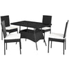 5PCS Patio Rattan Wicker Dining Set Outdoor Dining Furniture 1 Table & 4 Chairs