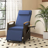 Patio Rattan Lounge Chair Outdoor Recliner Chair w/ Backrest & Footrest Navy