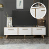 Kara Tv Stand Large with Storage - White & Wallnut