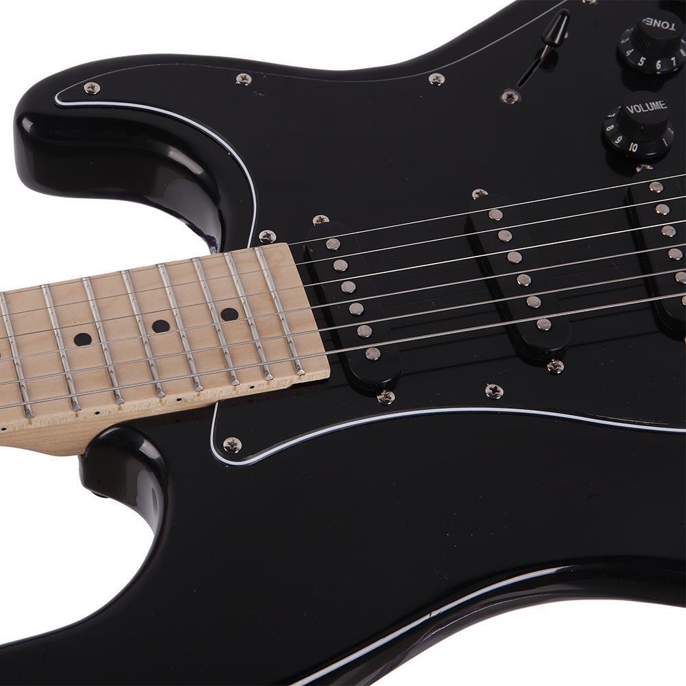 Glarry 39" GST 6 String Electric Guitar with Pickguard +Bag Strap Kit Right Hand