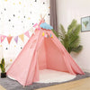 Large Canvas Kids Teepee Tent Play House Childrens Camping Wigwam with Floor Mat