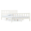 Bed Frame White Solid Wood 120x200 H0H3