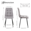 Dining Chairs Set of 4 Velvet Soft Padded Metal Legs Grey Kicthen Home Chair