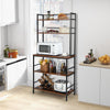 5-Tier Kitchen Storage Display Stand Microwave Oven Stand Bakers Rack with Hutch