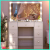 Dressing Table Vanity Set With LED Mirror Drawer Make up Desk Bedroom Furniture