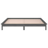 LED Bed Frame Grey 135x190 cm Double Solid Wood