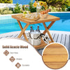 3 Pcs Patio Garden Rattan Furniture Set Solid Wood Frame Wicker Chair Table Set