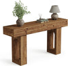 63-Inch Solid Wood Console Table, Long Farmhouse Entryway Sofa Table for Hallway