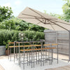 BaraSh 9 Piece Garden Bar Set Grey Poly Rattan& Solid Wood Acacia, Dining Y5O8