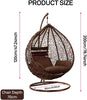 Rattan Swing Egg Chair Garden Patio Hanging Hammock with Cushion Outdoor Brown